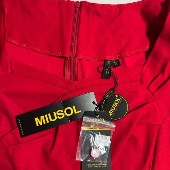 MIUSOL Retro Style Fit & Flare Stretchy Dress Red Classic Romantic Rockabilly XL - Picture 10 of 10